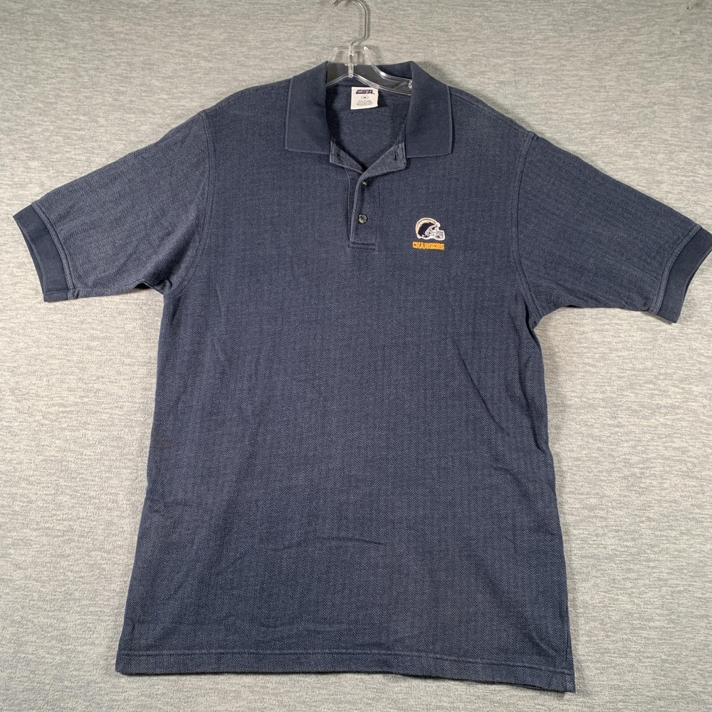 Chargers Shirt Mens Medium Blue Football CSA Polo Embroidered Vintage